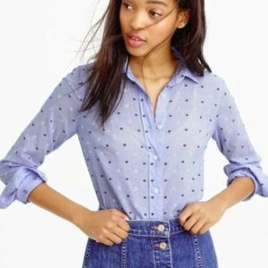 Embroidered dot cotton shirt - J.Crew
